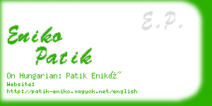 eniko patik business card